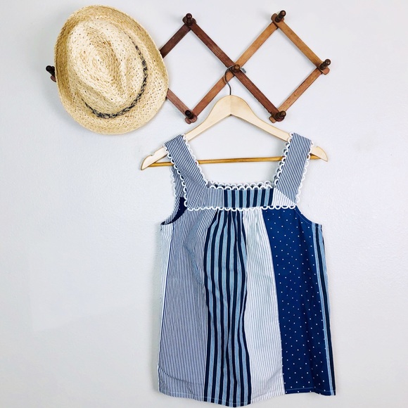 Boden Tops - Boden Blue Patchwork Tank